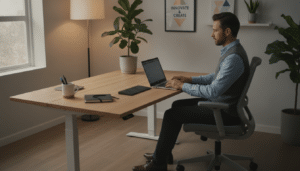 Eckschreibtisch ergonomisch nutzen