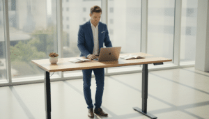 Wie lange sollte man am Schreibtisch stehen?